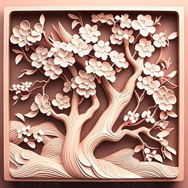 3D model cherry blossoms (STL)